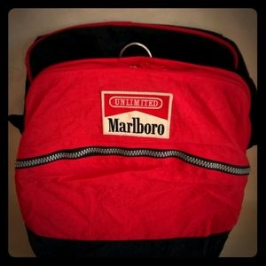Marlboro Unlimited Red & Black Zip Up Duffle Tote